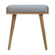 Grey Tweed Solid Wood Footstool - The House Office