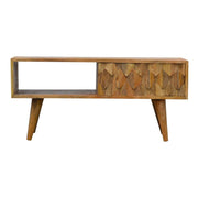 Ananas Carved Media Unit with Sliding Door - The House Office