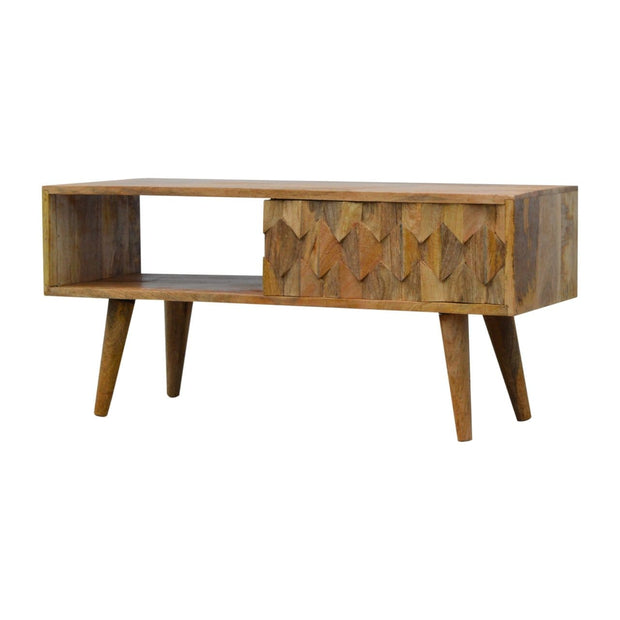 Ananas Carved Media Unit with Sliding Door - The House Office