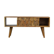 Ananas Carved Media Unit with Sliding Door - The House Office