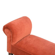 Brick Red Velvet Bench - The House Office