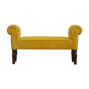 Mustard Velvet Bench - The House Office