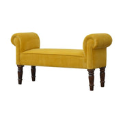 Mustard Velvet Bench - The House Office