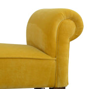 Mustard Velvet Bench - The House Office