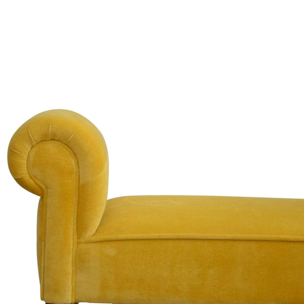 Mustard Velvet Bench - The House Office