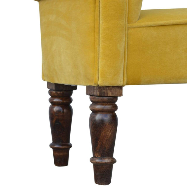 Mustard Velvet Bench - The House Office