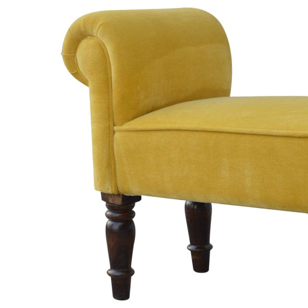 Mustard Velvet Bench - The House Office