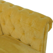 Mustard Velvet Double Seated Chesterfield Sofa - The House Office