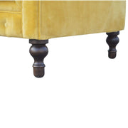 Mustard Velvet Double Seated Chesterfield Sofa - The House Office