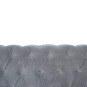 Grey Velvet Double Seated Chesterfield Sofa - The House Office