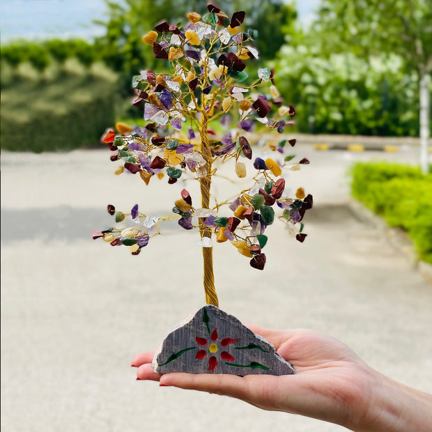 Multi-Gemstone Bonsai Money Tree Desk Accessory - The House Office