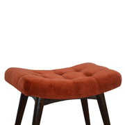 Brick Red Cotton Velvet Curved Bench - The House Office