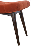 Brick Red Cotton Velvet Curved Bench - The House Office