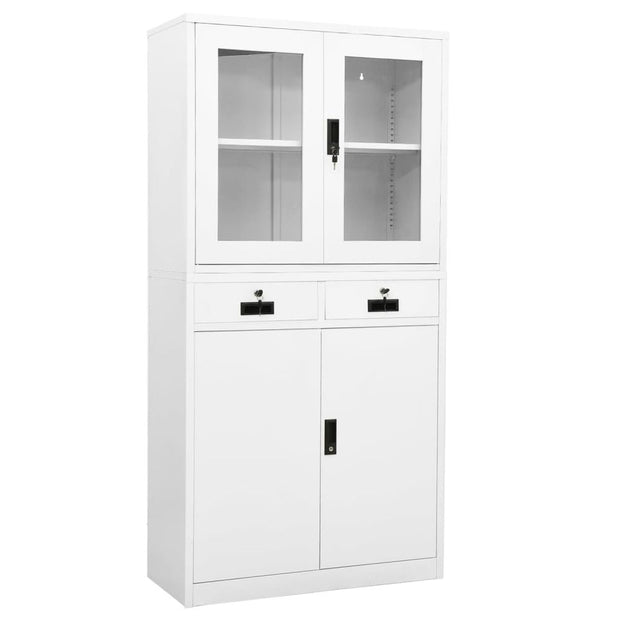 Office Cabinet with Tempered Glass 90 x 40 x 180 cm