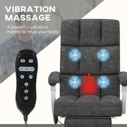 Grey Microfibre Vibrating Massage Office Chair