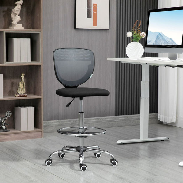Grey Tall Office Draughtsman Chair with Lumbar Support - The House Office