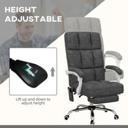 Grey Microfibre Vibrating Massage Office Chair - The House Office