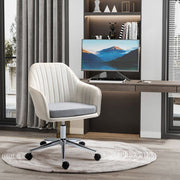 Beige Linen Office Swivel Chair Desk Chair Home Study