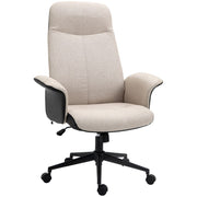 Beige High-Back Office Computer Desk Chair with Tilting Function - The House Office