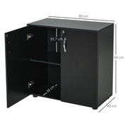 Black Two-Tier Lockable Office Storage Filing Cabinet Organiser with Keys