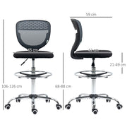Grey Tall Office Draughtsman Chair with Lumbar Support