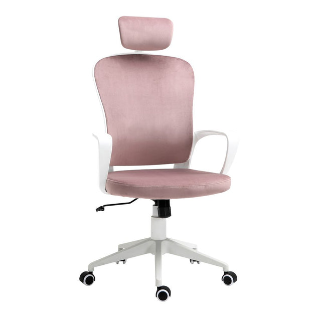 Pink Velvet High-Back Office Computer Chair - The House Office