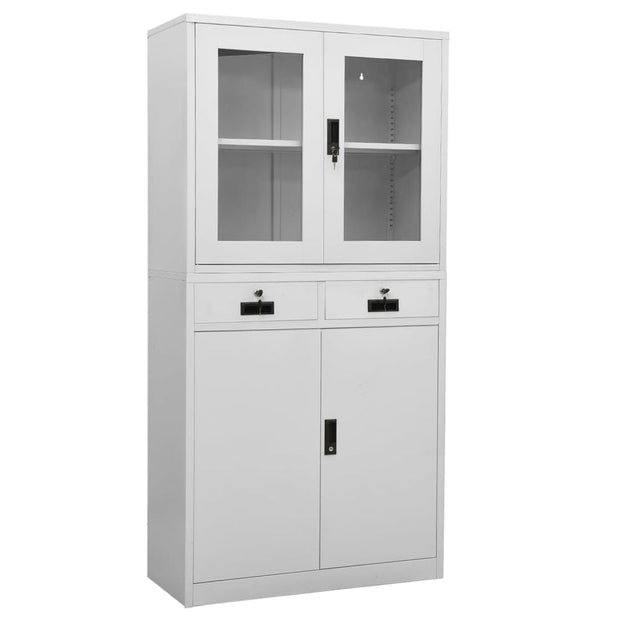 Office Cabinet with Tempered Glass 90 x 40 x 180 cm