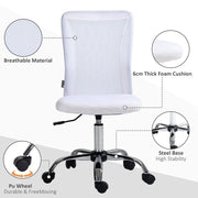 White Armless Adjustable Office Chair with Mesh Back - The House Office