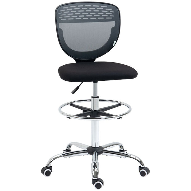 Grey Tall Office Draughtsman Chair with Lumbar Support