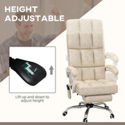 Beige Microfibre Vibrating Massage Office Chair
