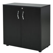 Black Two-Tier Lockable Office Storage Filing Cabinet Organiser with Keys - The House Office